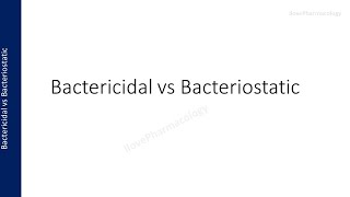 Bactericidal vs Bacteriostatic Drugs  Definition  Concept [upl. by Kcirddehs216]