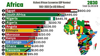 Richest Economies In Africa GDP Nominal SINCE 19602030 [upl. by Irrehs]