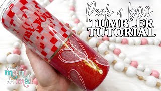 Split Peek A Boo Valentines Day Tumbler Tutorial [upl. by Eiznik]