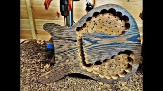 Guitar Shed Diary 008  Routing a guitar body and hollowing it out [upl. by Eadnus183]