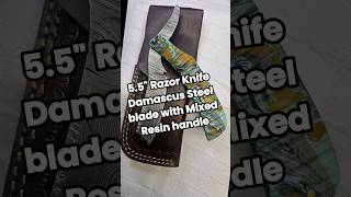 Damascus Razor Blade with Mixed Resin Handles [upl. by Ranchod]