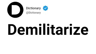 Demilitarize Meaning In English [upl. by Roi312]