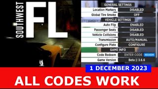 ALL CODES WORK Southwest Florida Beta ROBLOX  DECEMBER 1 2023 [upl. by Annaitat56]