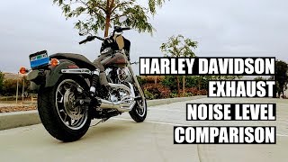 Harley Exhaust noise level comparison  Stock vs Bassani [upl. by Gnirol33]