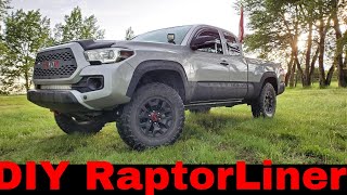 Brush amp Roller With DIY UPOL Raptor Liner  3rd Gen 2017 Toyota Tacoma [upl. by Hayyim]