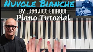 Nuvole Bianche by Ludovico Einaudi  Easy Piano Tutorial [upl. by Coady]