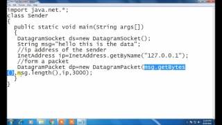 Implementation of Datagram Socket and Datagram PacketsNo Audio [upl. by Yssenhguahs]