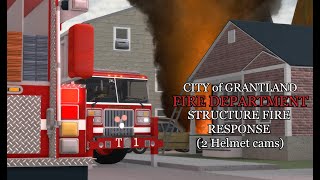 Grantland rowhome fire  Two helmet cams [upl. by Tiebold]