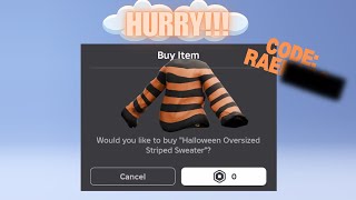 HURRY USE THIS CODE TO GET FREE ITEM IN ROBLOX NOW 🎃🧡 [upl. by Trutko82]