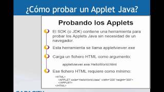 Applets  Curso de Java  Parte 1 de 2  Capacity httpwwwcapacityacademycomjavahtml [upl. by Ellehcer]