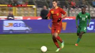 christian benteke shot misses target belgieivoorkust2014 [upl. by Enorel]