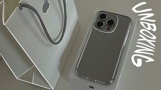 iPhone 15 Pro Natural Titanium aesthetic unboxing  camera test [upl. by Iruam594]