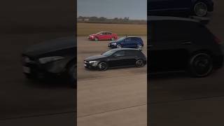 BMW M135i vs AMG A35 vs Audi S3 vs VW Golf R dragrace youtubeshorts bmwm135i credit Carwow amg [upl. by Assirt588]