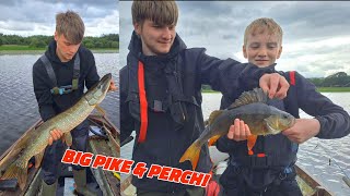 Lure fishing a new lake Big pike amp perch caught [upl. by Bland]