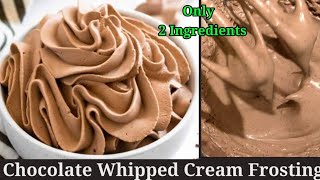 Chocolate Whipped Cream Recipe  Easy Chocolate Whipped Cream Frosting shorts khana pakana [upl. by Juni341]