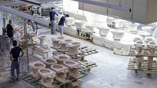 Amazing Process of Making Toilet bowl In South Korea Toilet bowl Mass Production Factory [upl. by Ykcim]