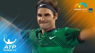 Federer v Kyrgios The best shots  Miami Open 2017 [upl. by Cott]