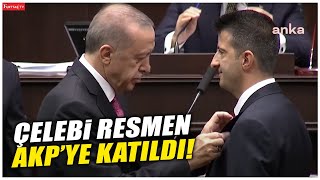 Mehmet Ali Çelebi resmen AKPye katıldı Rozetini Erdoğan taktı [upl. by Atilam78]