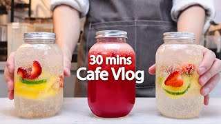 🧡상큼한 과일 에이드카페브이로그30분모아보기🍸30mins Cafe Vlog카페브이로그Cafe VlogASMRTasty Coffee155 [upl. by Boru]