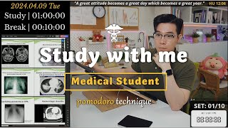 240409TUE Study with me 👨🏻‍⚕️ 12 Hrs  Pomodoro Timer  🔥ASMR  SeewhY [upl. by Nelag]