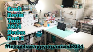 Part 2 Craft Room Tour 2024 Series Desk Area letsgetscrappyorganized2024 [upl. by Town]