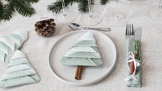 DIY  Fold napkins like Christmas trees by Søstrene Grene [upl. by Dafodil]