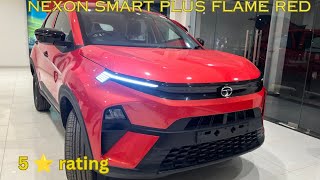 Tata Nexon smart plus Flame Red  5 star safety  India No 1 selling car 6 airbags from base varient [upl. by Keeler]