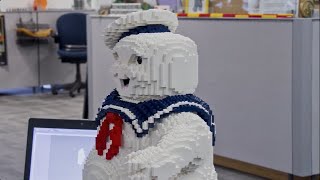 LEGO Stay Puft Marshmallow Man Time Laps Video [upl. by Ahseuqram]