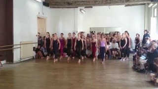 beginner level students Martha Graham technique 20150731 teacher Maggie Boogaart [upl. by Ecnarret]