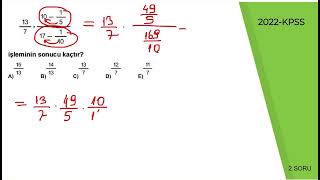 KPSS 2022 Rasyonel Sayılar Çıkmış Sorular [upl. by Kirk]