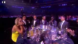 James Corden chats with Rizzle Kicks Labrinth and Rita Ora  BRIT Awards 2014 [upl. by Deck739]