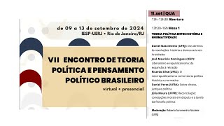 7 ETPPPB Mesa 1  TEORIA POLÍTICA ENTRE HISTÓRIA E NORMATIVIDADE [upl. by Asenaj325]