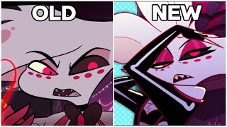 Angel Dust  Old Vs New Voice Comparison Hazbin Hotel [upl. by Norvun]