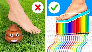 COLORFUL SHOE HACKS 🌈 POPULAR VS UNPOPULAR GIRLS AT SCHOOL by 123 GO [upl. by Ifar]