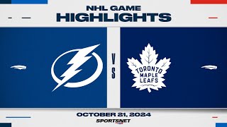 NHL Highlights  Lightning vs Maple Leafs  October 21 2024 [upl. by Cherilynn]