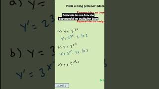 💥 Derivada de una función exponencial en cualquier base  🔝 Reglas de DERIVAR [upl. by Lleuqar661]