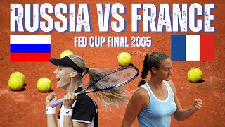 2005 FED CUP FINAL RUSSIA VS FRANCE  WOMENS SINGLES TENNIS  ELENA DEMENTIEVA VS MARY PIERCE [upl. by Aires]