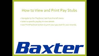 How to Access Baxter Pay Stubs amp W2 [upl. by Rusell]