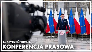 Konferencja prasowa marszałka Sejmu Szymona Hołowni [upl. by Sivie]