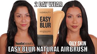 Good on Oily Skin HUDA BEAUTY EASY BLUR NATURAL AIRBRUSH FOUNDATION  2 DAY WEAR  MagdalineJanet [upl. by Rolfston]