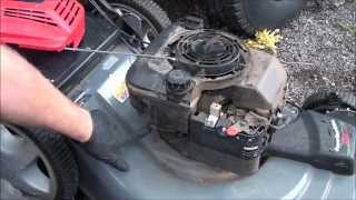 EASY HOW TO FIX a Briggs and Stratton lawnmower STARTER PULL ROPE [upl. by Gerri]