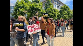 UAW4811 Members Supporters Protest UC Regents Over Repression Union Busting amp Support For Genocide [upl. by Ciredor]