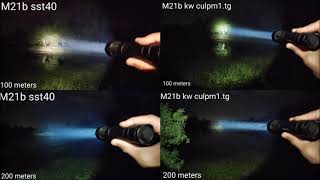 Convoy Flashlights with different types of Osram emitters  Beam shot comparison [upl. by Neeloj]