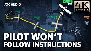 Pilot REFUSES to follow ATC instructions Pilot deviation Real ATC Audio [upl. by Teyugn]