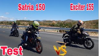 Test Exciter 155vva vs Suzuki Satria Raider 150cc  Max Speed Exciter 155vva  Sáu Vlogs [upl. by Lorianne]