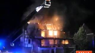 Brand in Neukirchen Löscharbeiten in der Nacht [upl. by Barsky334]