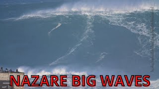 NAZARÉ BIG WAVES  Huge Right Wave at NAZARE Portugal [upl. by Nayrda178]