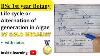 Life cycle of algaeAlternation of generationTypes of life cycle [upl. by Tamah503]