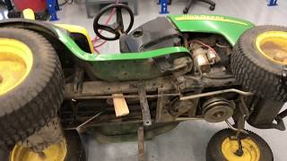 How to replace a transmission drive belt on John Deere L 130 lawn tractor mower [upl. by Iteerp462]