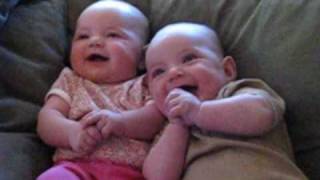 Twin Babies Laughing at Fake Sneezes [upl. by Dawkins]